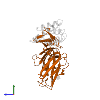 Interleukin-13 receptor subunit alpha-2 in PDB entry 3lb6, assembly 1, side view.