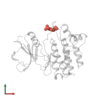 Modified residue PTR in PDB entry 3lck, assembly 1, front view.