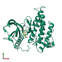 PDB entry 3lco coloured by chain, front view.