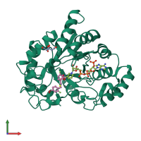 PDB entry 3ld5 coloured by chain, front view.