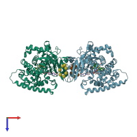 PDB entry 3ld6 coloured by chain, top view.