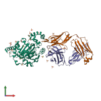 PDB entry 3ld8 coloured by chain, front view.