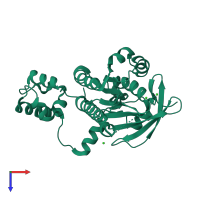 PDB entry 3lda coloured by chain, top view.