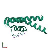 PDB entry 3lde coloured by chain, front view.