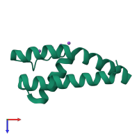 PDB entry 3lde coloured by chain, top view.