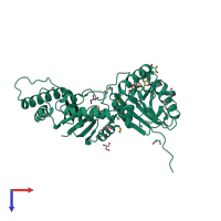 PDB entry 3ldu coloured by chain, top view.