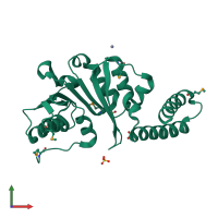 PDB entry 3lec coloured by chain, front view.