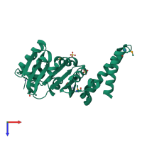 PDB entry 3lec coloured by chain, top view.