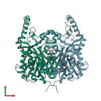 PDB entry 3led coloured by chain, front view.