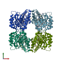 PDB entry 3ler coloured by chain, front view.