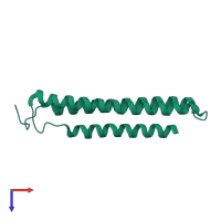 PDB entry 3lf9 coloured by chain, top view.