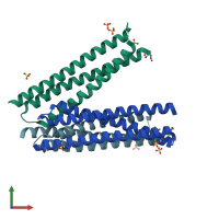 PDB entry 3lg7 coloured by chain, front view.