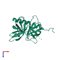 PDB entry 3lgy coloured by chain, top view.