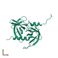 PDB entry 3lh1 coloured by chain, front view.