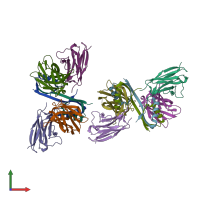 PDB entry 3lh2 coloured by chain, front view.