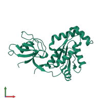 PDB entry 3lh5 coloured by chain, front view.