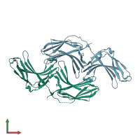 PDB entry 3lh8 coloured by chain, front view.