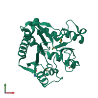 PDB entry 3lhi coloured by chain, front view.