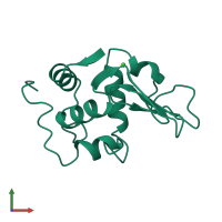 PDB entry 3lhm coloured by chain, front view.