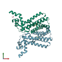 PDB entry 3lhq coloured by chain, front view.