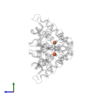 FE (III) ION in PDB entry 3lio, assembly 1, side view.
