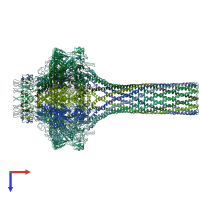 PDB entry 3lj5 coloured by chain, top view.