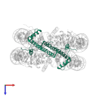 Histone H3.2 in PDB entry 3lja, assembly 1, top view.