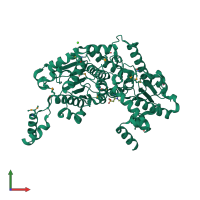 PDB entry 3ljk coloured by chain, front view.