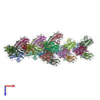 PDB entry 3lk4 coloured by chain, top view.