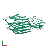 PDB entry 3lkf coloured by chain, front view.