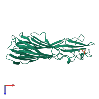 PDB entry 3lkf coloured by chain, top view.