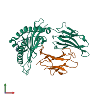 PDB entry 3lko coloured by chain, front view.