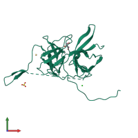 PDB entry 3lkw coloured by chain, front view.