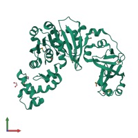 PDB entry 3ll7 coloured by chain, front view.