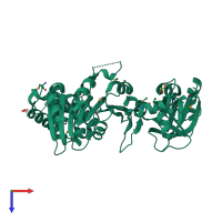 PDB entry 3ll7 coloured by chain, top view.