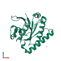 PDB entry 3llu coloured by chain, front view.