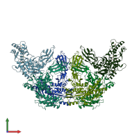 PDB entry 3lml coloured by chain, front view.