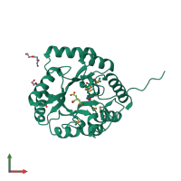 PDB entry 3lmz coloured by chain, front view.