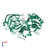 Beta-secretase 1 in PDB entry 3lnk, assembly 1, top view.