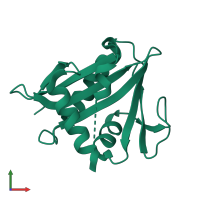 PDB entry 3lod coloured by chain, front view.