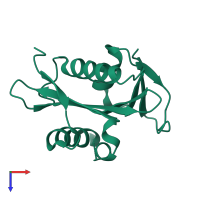 PDB entry 3lod coloured by chain, top view.