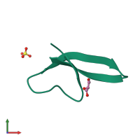 PDB entry 3loe coloured by chain, front view.