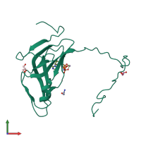 PDB entry 3loj coloured by chain, front view.
