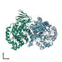 PDB 3lsb coloured by chain and viewed from the front.
