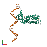 PDB entry 3lsr coloured by chain, front view.