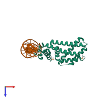 PDB entry 3lsr coloured by chain, top view.