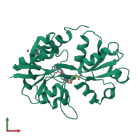 PDB entry 3lsw coloured by chain, front view.