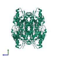 FMN-dependent NAD(P)H:quinone oxidoreductase 1 in PDB entry 3lt5, assembly 1, side view.