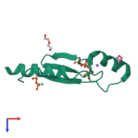 PDB entry 3lta coloured by chain, top view.