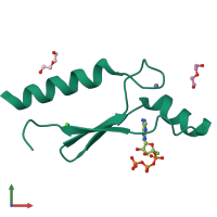PDB entry 3ltc coloured by chain, front view.